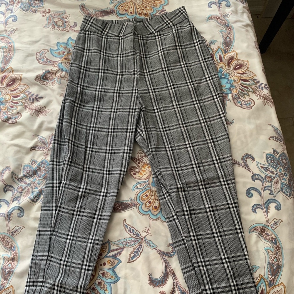 Plaid Skinny Trousers (Long)